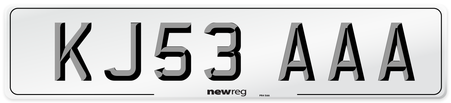 KJ53 AAA Number Plate from New Reg